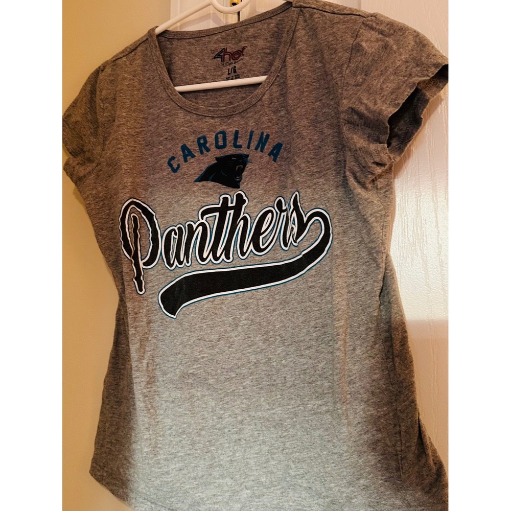 4her by Carl Banks Carolina Panthers NFL‎ Heather Gray Graphic T-Shirt Large